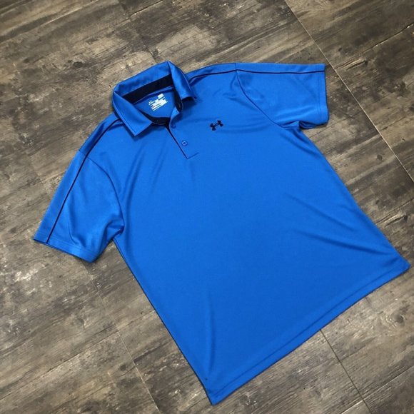 Under Armour Heat‎ Gear Loose Mens Size Large Solid Blue - Picture 1 of 9